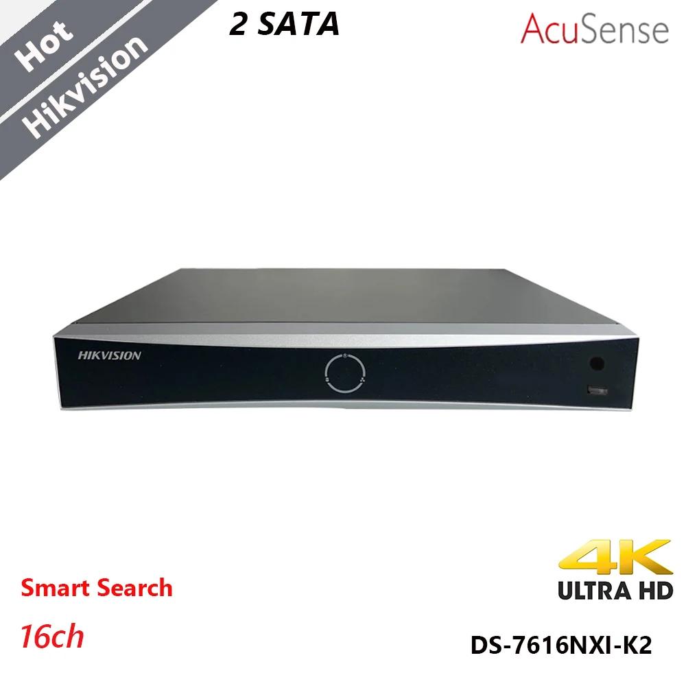 Hikvision AcuSense 4K Ʈũ   DS-7616NXI-K2, H.265 +  , ȸ ν 2 SATA 16CH NVR, 16 ä